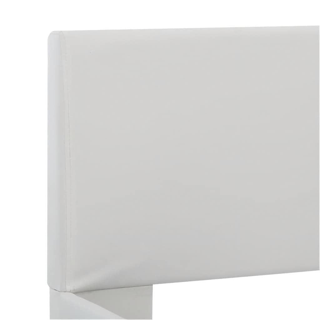 Bettgestell mit LED Weiß Kunstleder 180×200 cm