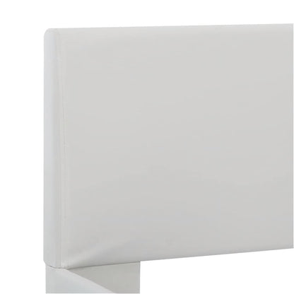 Bettgestell mit LED Weiß Kunstleder 180×200 cm