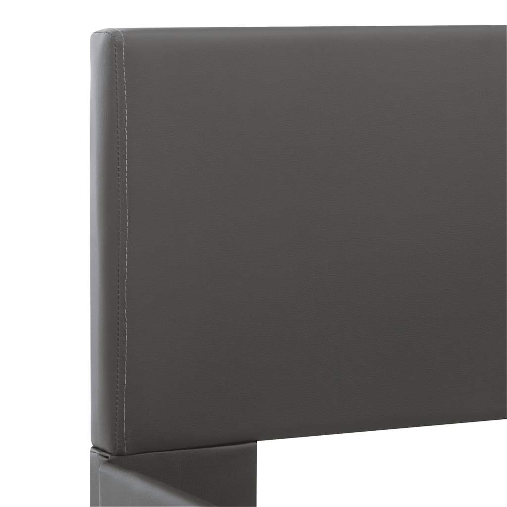Bettgestell mit LED Grau Kunstleder 120×200 cm