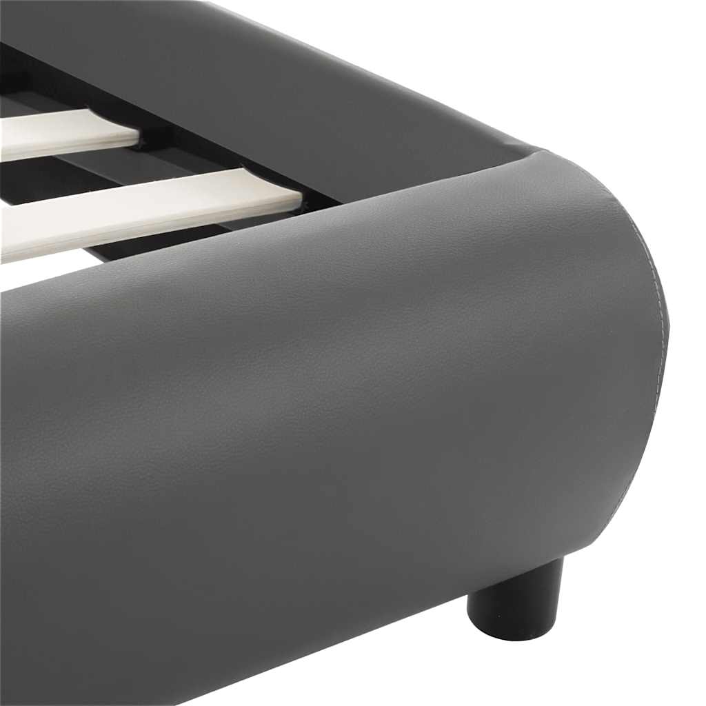 Bettgestell mit LED Grau Kunstleder 120×200 cm