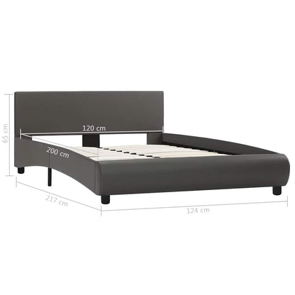Bettgestell mit LED Grau Kunstleder 120×200 cm