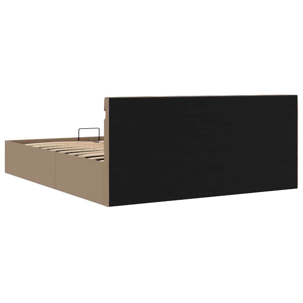 Stauraumbett mit LED Cappuccino-Braun Kunstleder 180×200cm