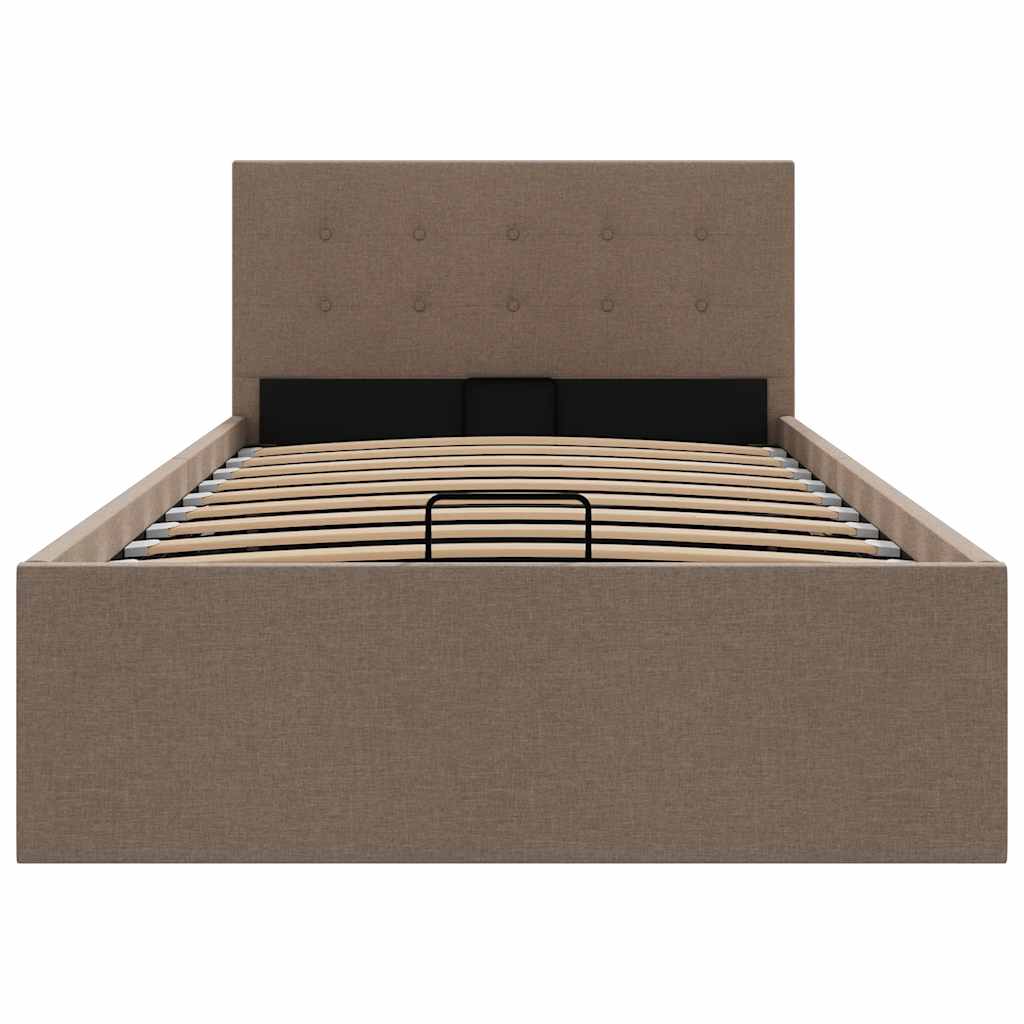 Stauraumbett Hydraulisch Taupe Stoff 90×200 cm