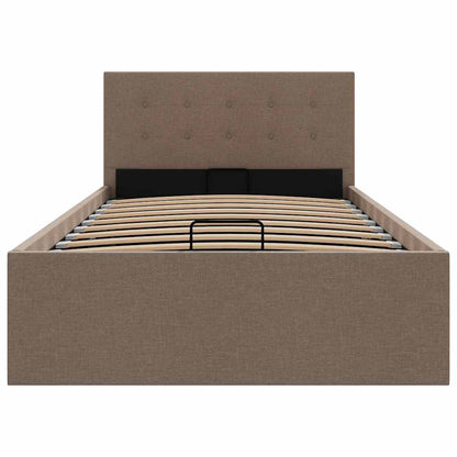 Stauraumbett Hydraulisch Taupe Stoff 90×200 cm