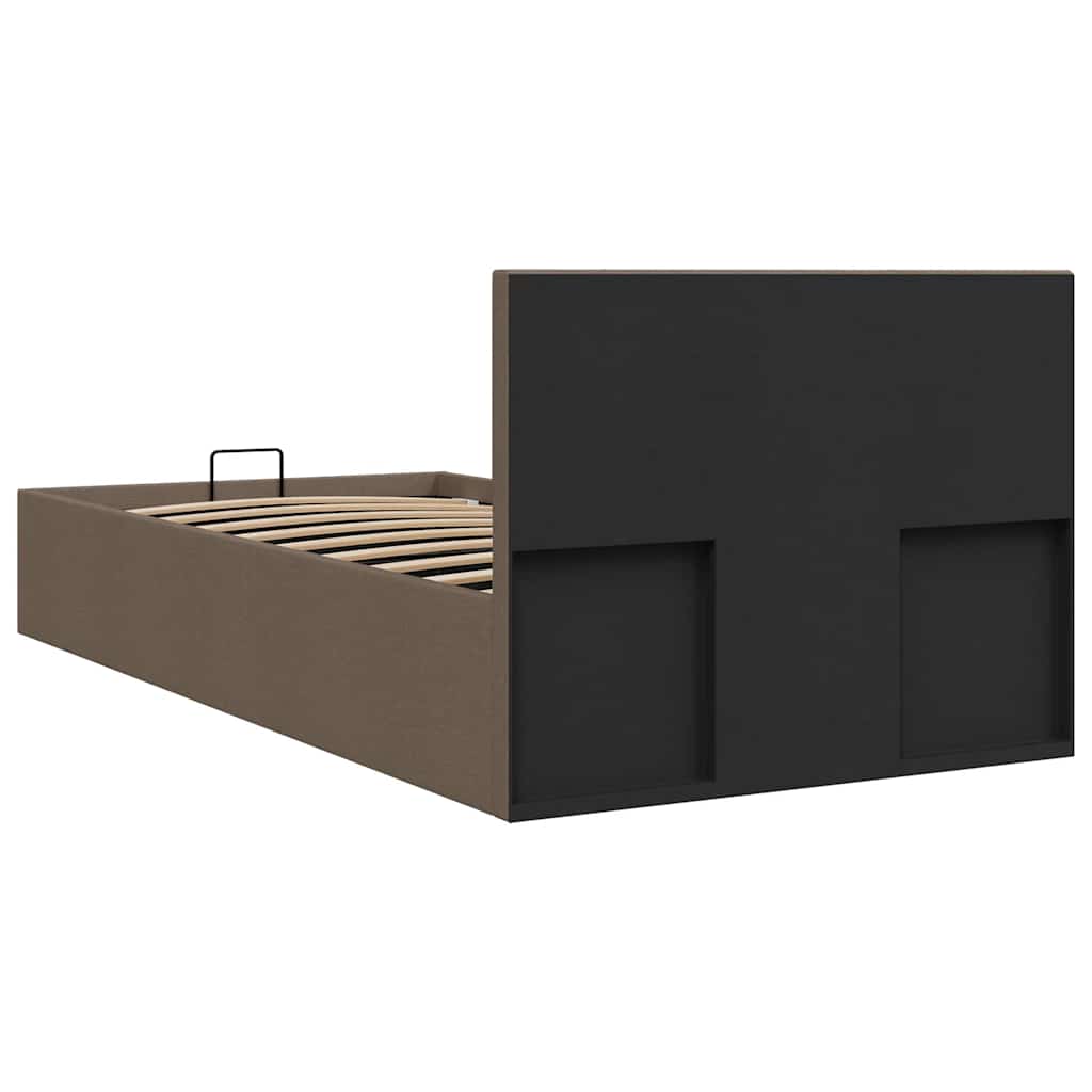 Stauraumbett Hydraulisch Taupe Stoff 90×200 cm