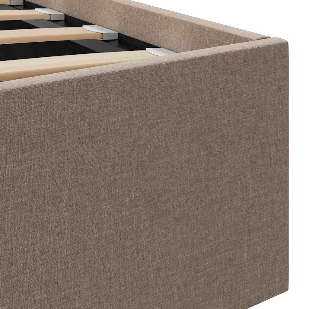 Stauraumbett Hydraulisch Taupe Stoff 90×200 cm