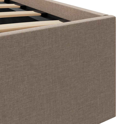 Bett mit Bettkasten Hydraulisch mit LED Taupe Stoff 90x200 cm
