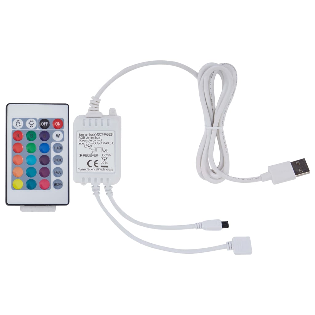 Bettgestell mit LED Grau Kunstleder 100 x 200 cm