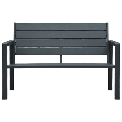 Gartenbank 120 cm HDPE Grau Holz-Optik
