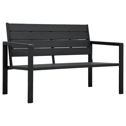 Gartenbank 120 cm HDPE Schwarz Holzoptik
