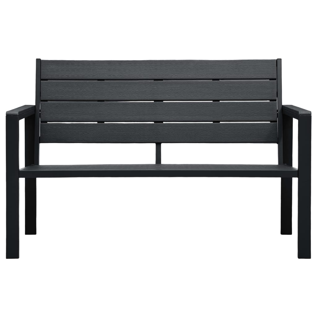 Gartenbank 120 cm HDPE Schwarz Holzoptik