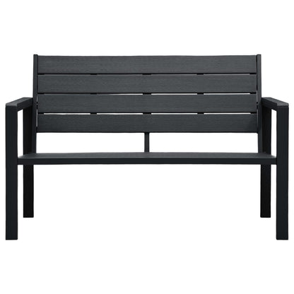 Gartenbank 120 cm HDPE Schwarz Holzoptik