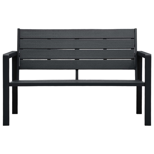 Gartenbank 120 cm HDPE Schwarz Holzoptik