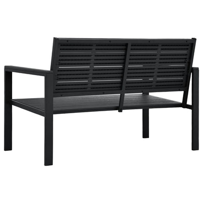 Gartenbank 120 cm HDPE Schwarz Holzoptik