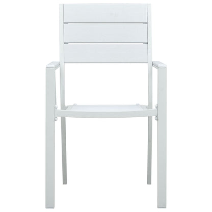 Gartenstühle 4 Stk. Weiß HDPE Holz-Optik