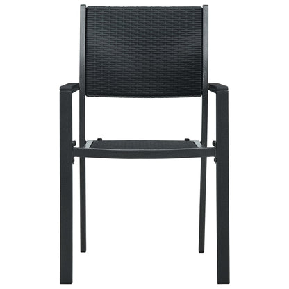 Havestole 2 stk Sort Plastic Rattan Look