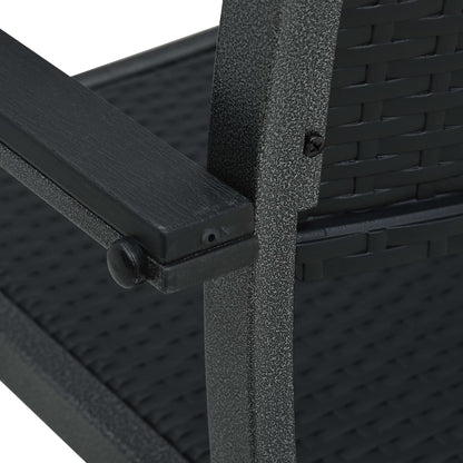 Havestole 2 stk Sort Plastic Rattan Look