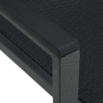 Havestole 2 stk Sort Plastic Rattan Look