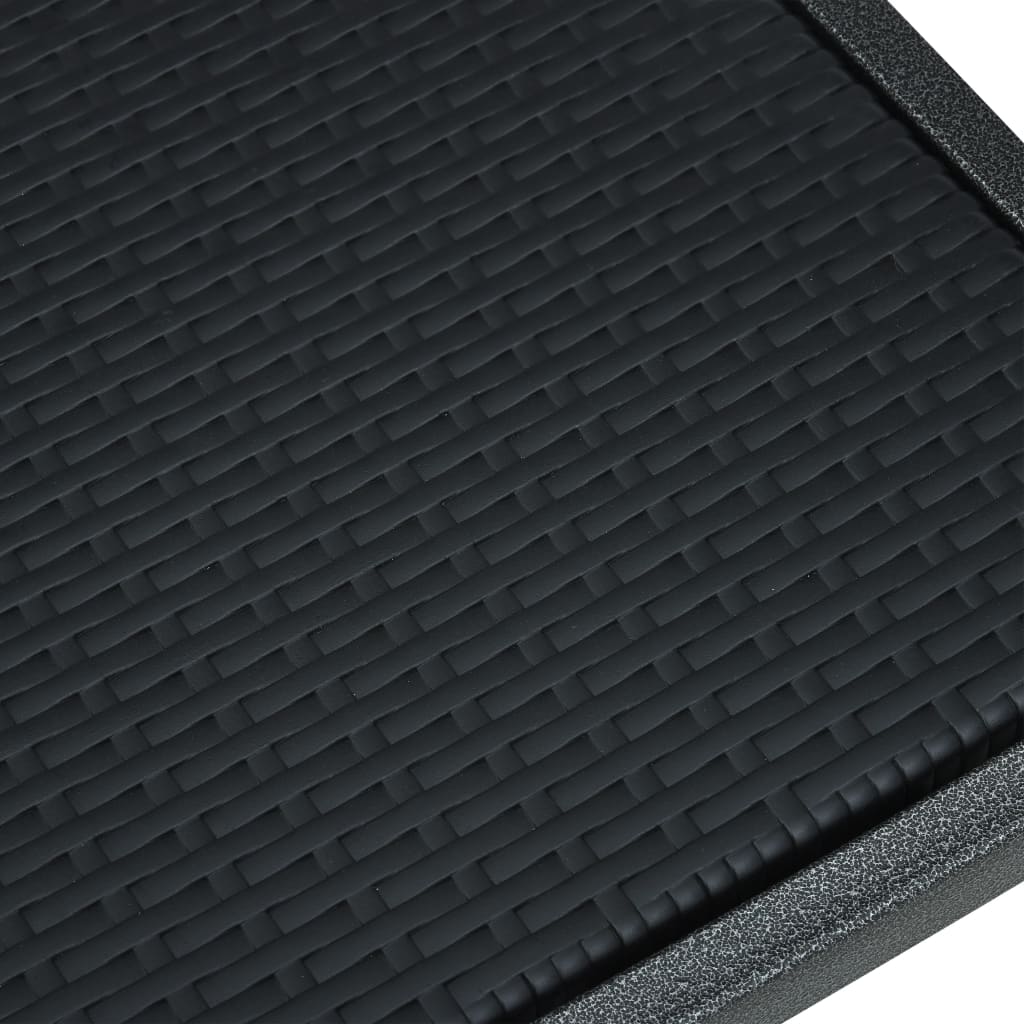 Havestole 2 stk Sort Plastic Rattan Look