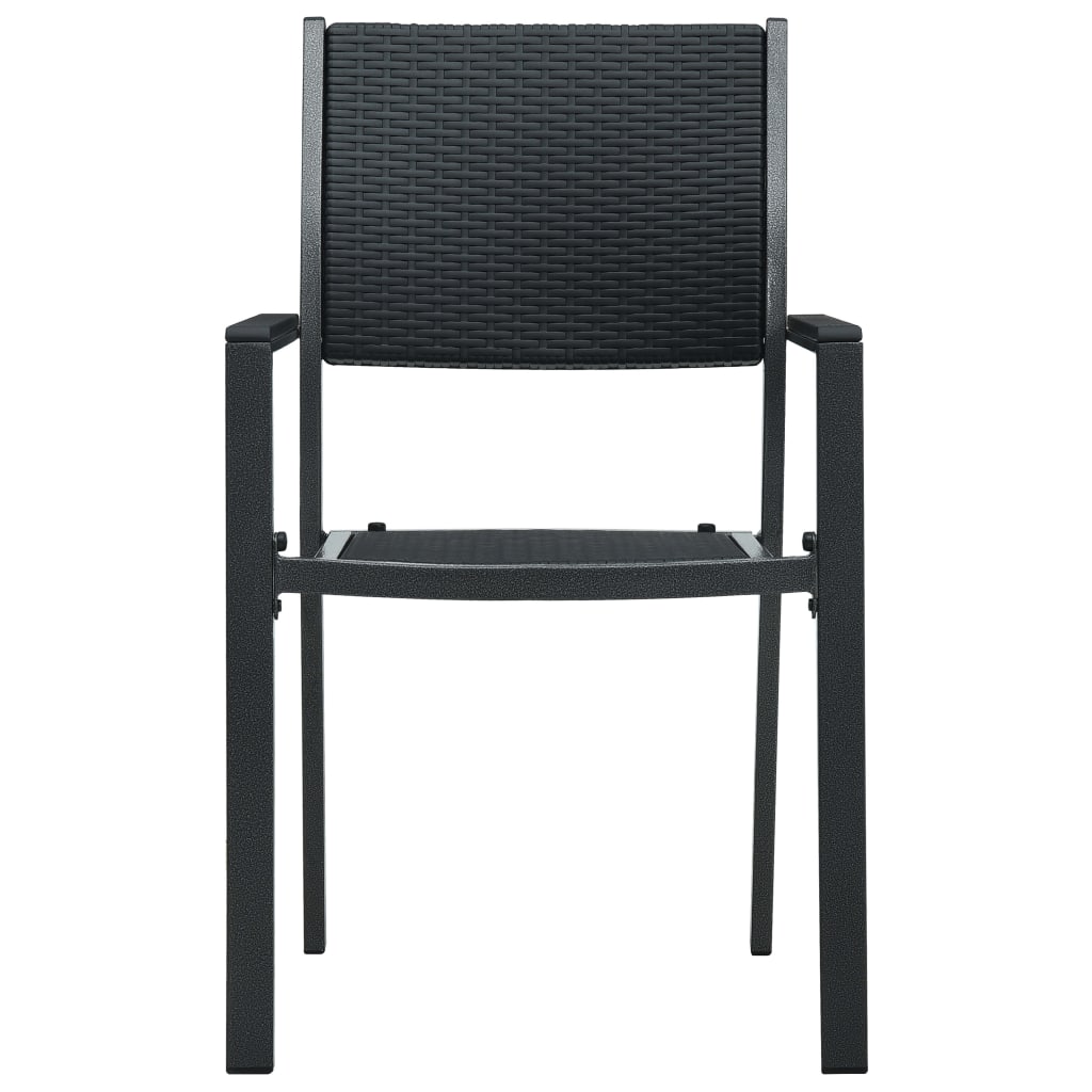 Gartenstühle 4 Stk. Schwarz Kunststoff Rattan-Optik