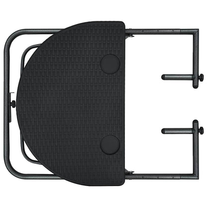 Balkon-Hängetisch Schwarz 60x64x83,5 cm Kunststoff Rattan-Optik