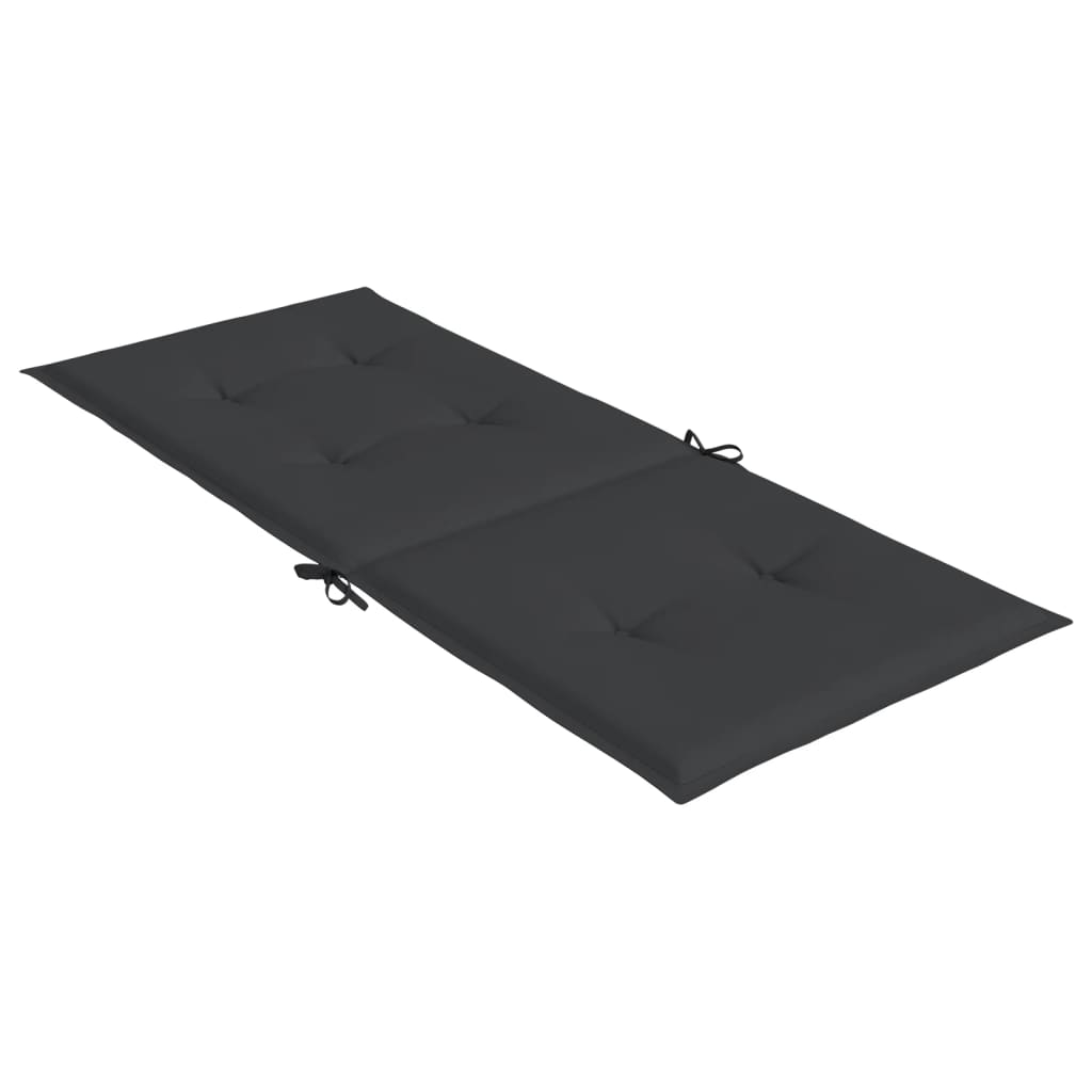 Gartenstuhlauflagen für Hochlehner 2 Stk. Schwarz 120x50x3 cm