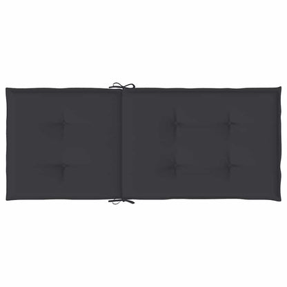 Gartenstuhlauflagen für Hochlehner 2 Stk. Schwarz 120x50x3 cm