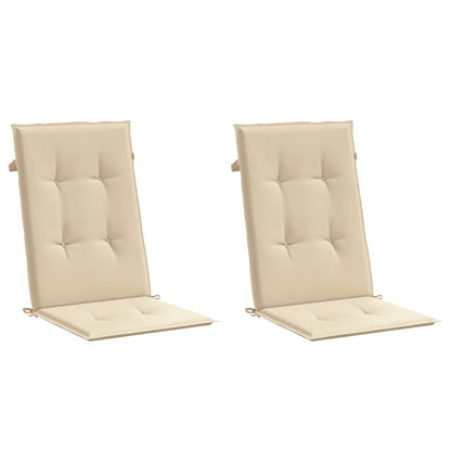 Gartenstuhlauflagen für Hochlehner 2Stk. Beige 120x50x3cm Stoff