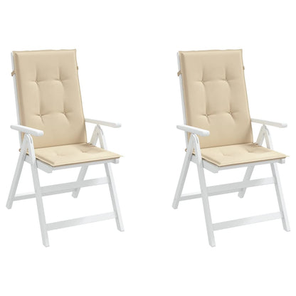 Gartenstuhlauflagen für Hochlehner 2Stk. Beige 120x50x3cm Stoff