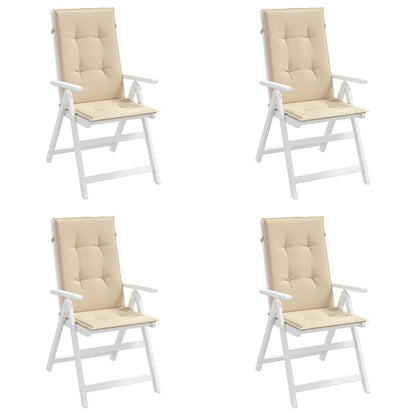 Gartenstuhlauflagen für Hochlehner 4Stk. Beige 120x50x3cm Stoff