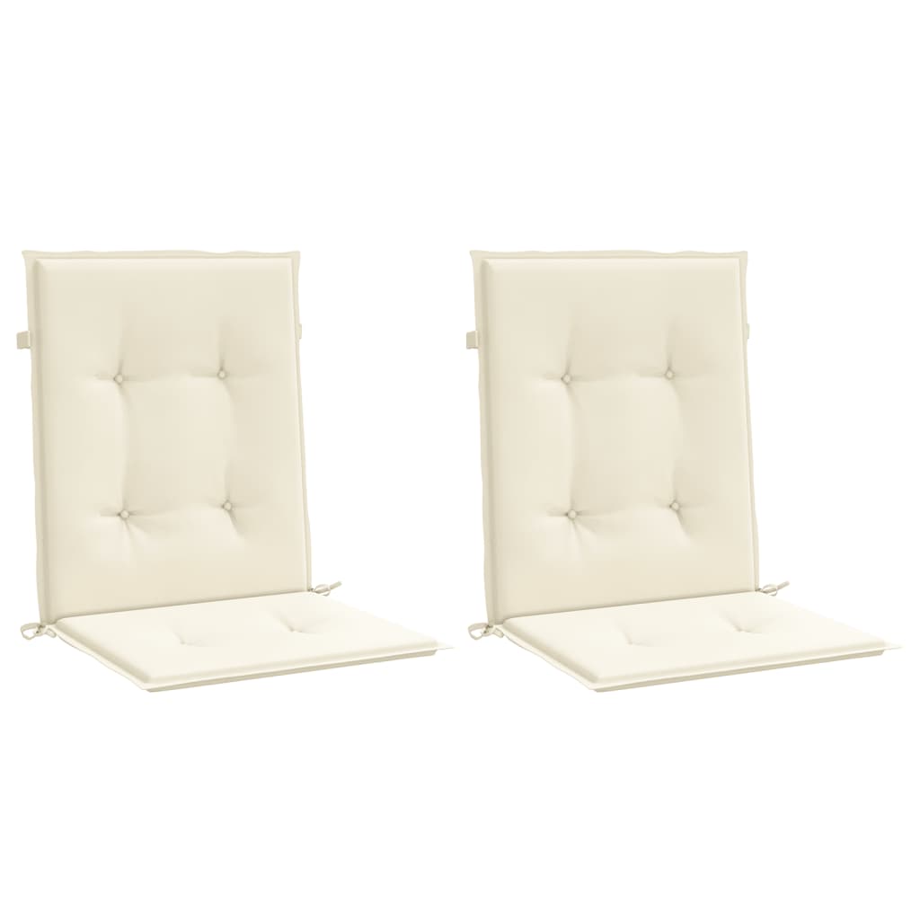 Gartenstuhlauflagen für Niedriglehner 2 Stk. Creme 100x50x3 cm