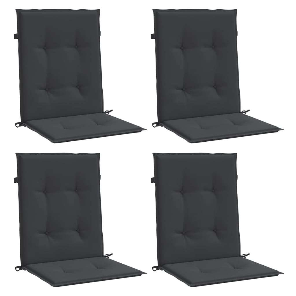 Gartenstuhlauflagen für Niedriglehner 4 Stk. Schwarz 100x50x3cm