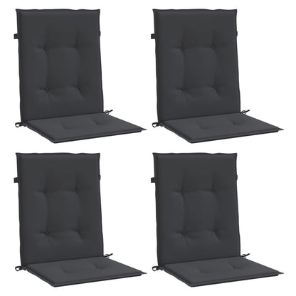 Gartenstuhlauflagen für Niedriglehner 4 Stk. Schwarz 100x50x3cm