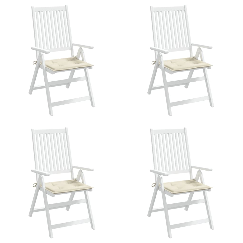 Gartenstuhl-Kissen 4 Stk. Creme 40x40x4 cm Oxford-Gewebe
