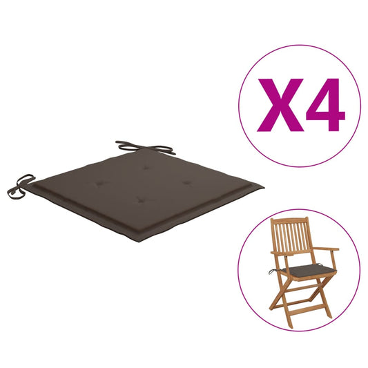 Gartenstuhl-Kissen 4 Stk. Taupe 40x40x4 cm Oxford-Gewebe