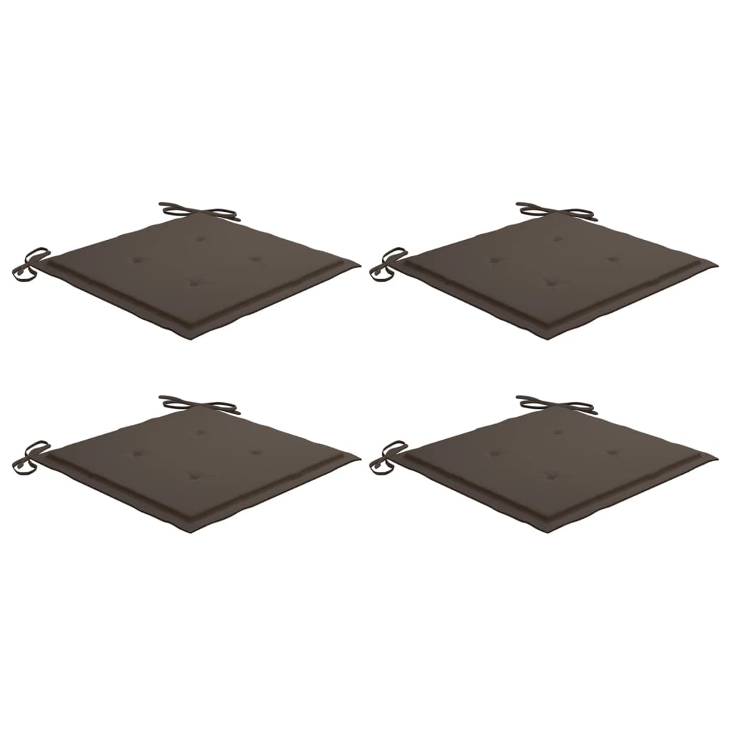 Gartenstuhl-Kissen 4 Stk. Taupe 40x40x4 cm Oxford-Gewebe