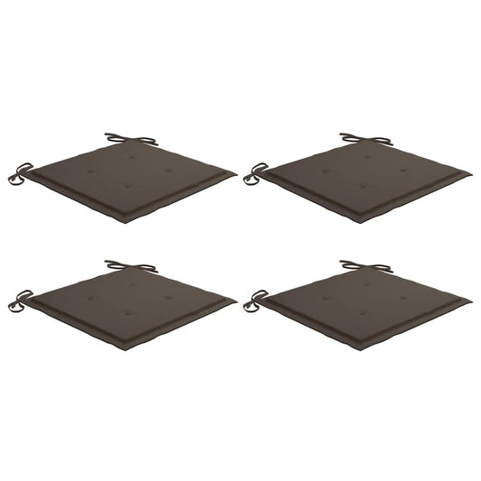 Gartenstuhl-Kissen 4 Stk. Taupe 40x40x4 cm Oxford-Gewebe