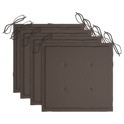 Gartenstuhl-Kissen 4 Stk. Taupe 40x40x4 cm Oxford-Gewebe