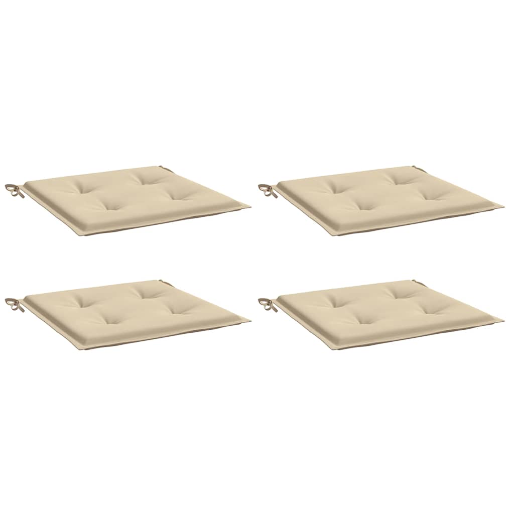 Gartenstuhl-Kissen 4 Stk. Beige 40x40x4 cm Oxford-Gewebe