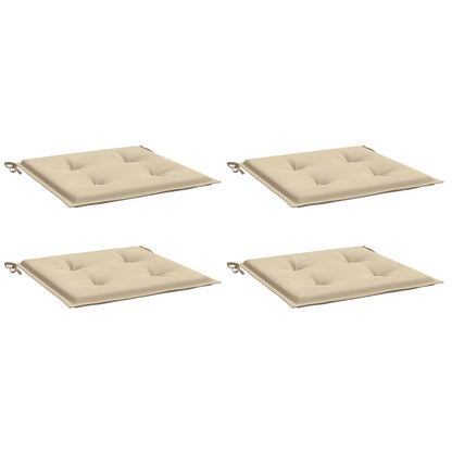 Gartenstuhl-Kissen 4 Stk. Beige 40x40x4 cm Oxford-Gewebe