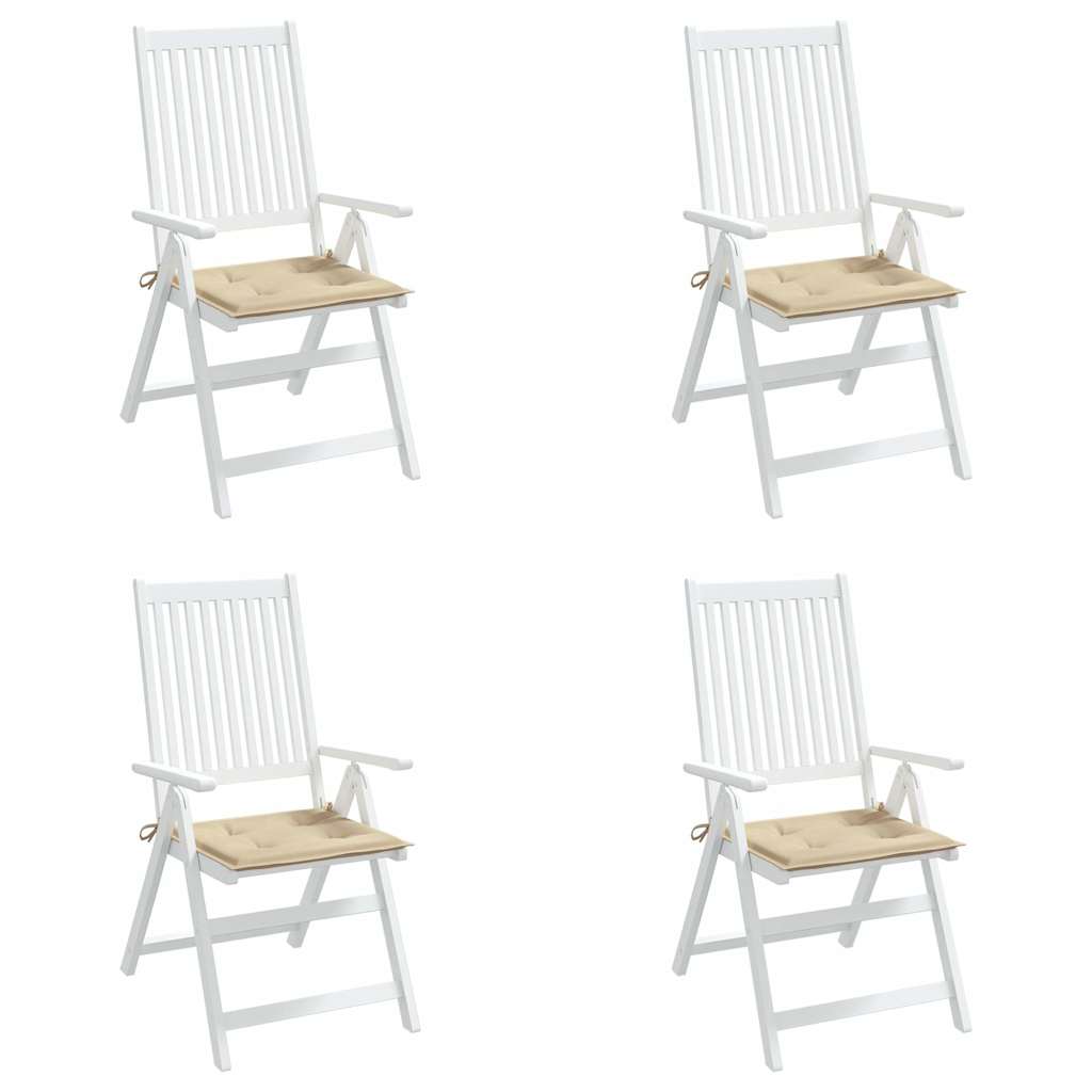 Gartenstuhl-Kissen 4 Stk. Beige 40x40x4 cm Oxford-Gewebe