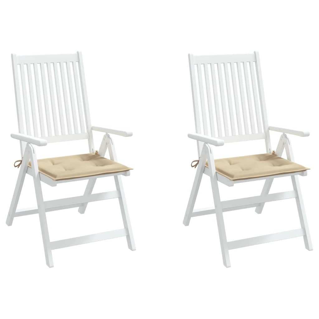 Gartenstuhl-Kissen 2 Stk. Beige 50x50x4 cm Oxford-Gewebe