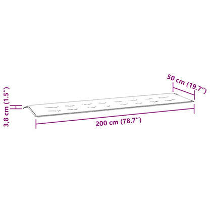 Gartenbank-Auflage Grau 200x50x4 cm Oxford-Gewebe