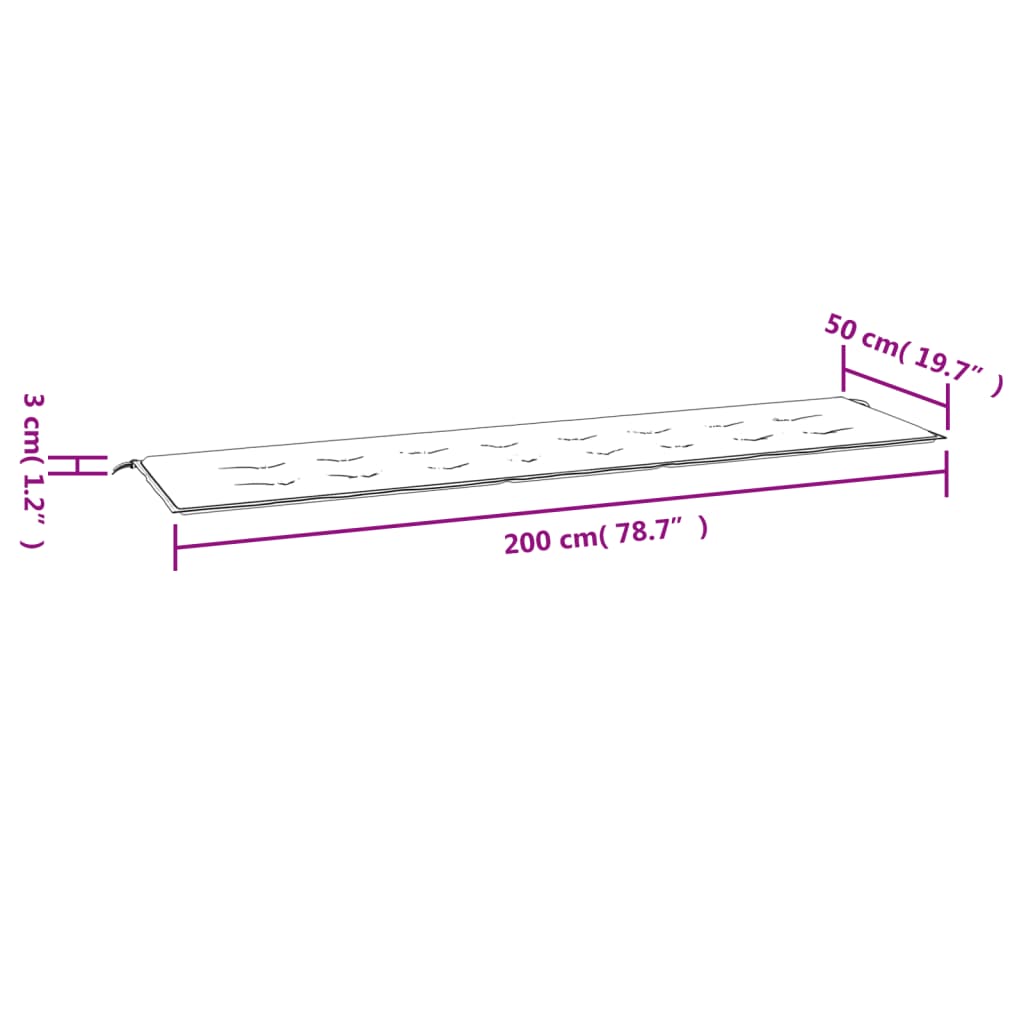 Gartenbank-Auflage Creme 200x50x4 cm Oxford-Gewebe