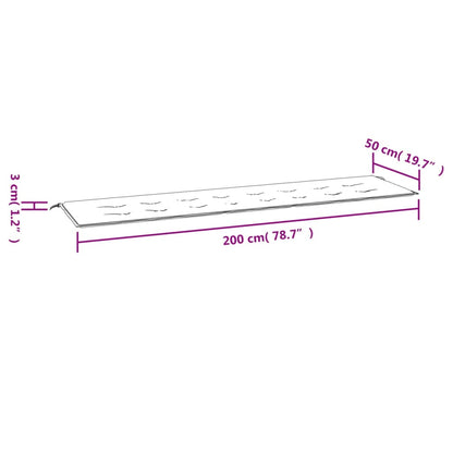 Havebænkepude antracit 200x50x3 cm Oxford stof