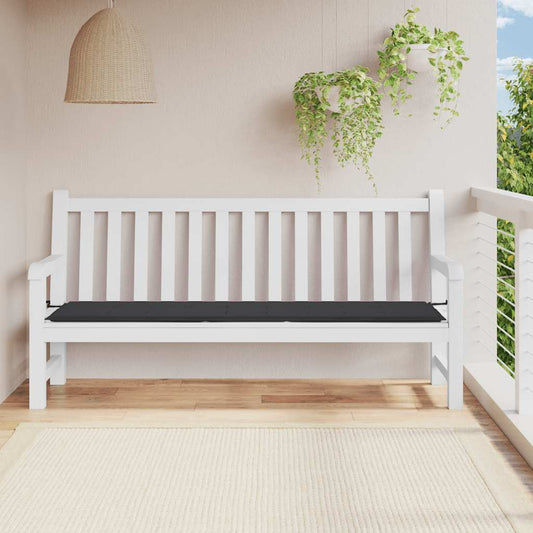 Gartenbank-Auflage Schwarz 200x50x4 cm Oxford-Gewebe