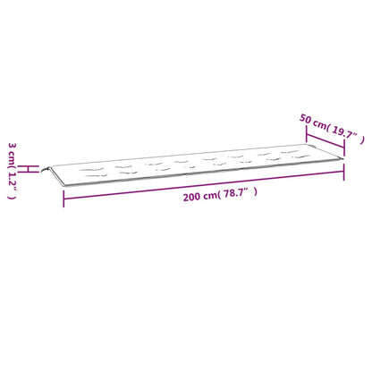 Gartenbank-Auflage Taupe 200x50x4 cm Oxford-Gewebe