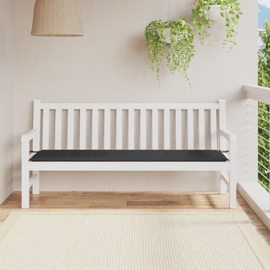 Havebænkpude sort 180x50x3 cm Oxford stof