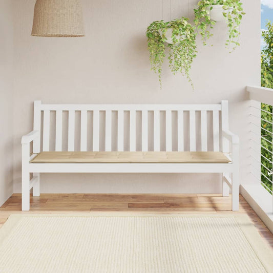 Havebænkpude Beige 180x50x3 cm Oxford stof