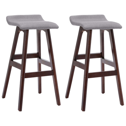Barhocker 2 Stk. Hellgrau Stoff